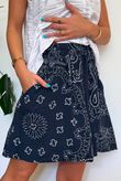 Ole Bubble Cotton Bandana Shorts Navy